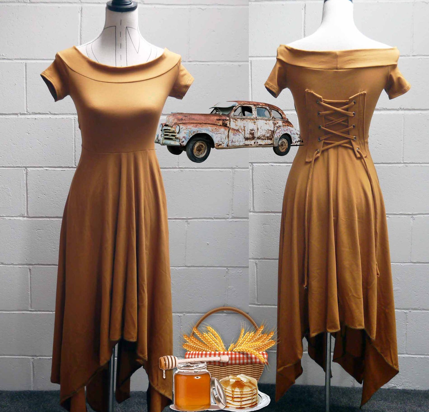 Medea Dress - Honey Rust - cotton knit
